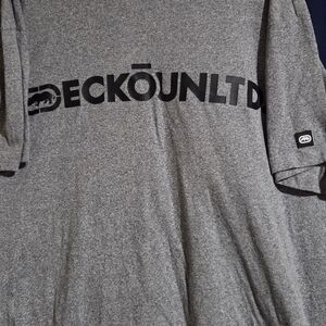 Ecko Unlimited Black and Gray Men's V neck Tee